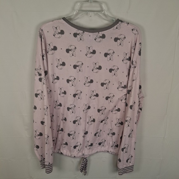 Disney Pajama Outfit Pink Gray XL Minnie Mouse Top & Jogger Pants Stretch - Picture 13 of 13